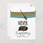 Stop nooit met het verkennen van kano briefkaart (Voorkant / Achterkant)