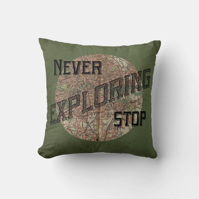 Stop nooit met het verkennen van Pillow Kussen (Voorkant)
