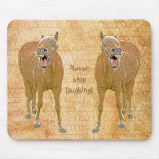 Stop nooit met lachen! Funny horse schilder Muismat (Voorkant)