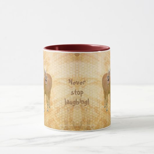 Stop nooit met lachen! Grappig paard - schilderij Mok (Midden)