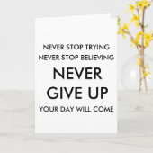 STOP NOOIT MET PROBEREN, STOP NOOIT MET GELOVEN EN KAART (Gele Bloem)