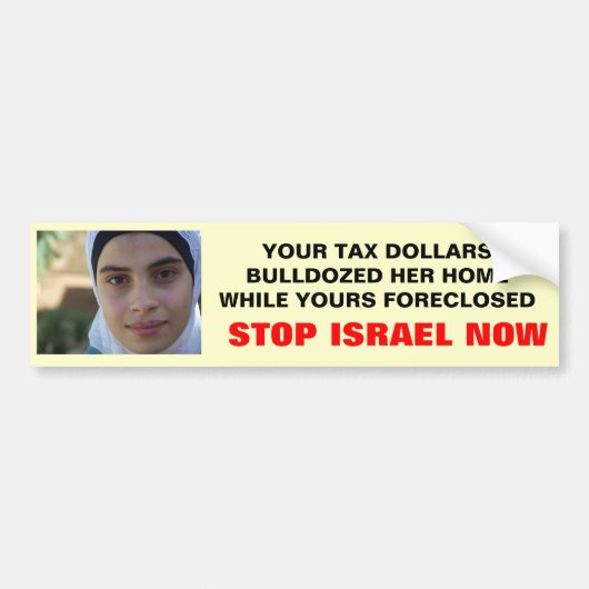 STOP NU ISRAËL BUMPERSTICKER (Voorkant)