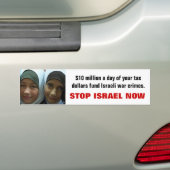 STOP NU ISRAËL BUMPERSTICKER (Op auto)