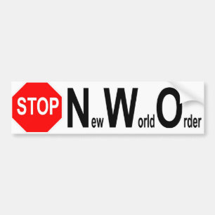 Stop NWO-bumpersticker Bumpersticker