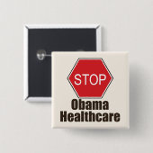 Stop Obama Healthcare Button (Voorkant /achterkant)