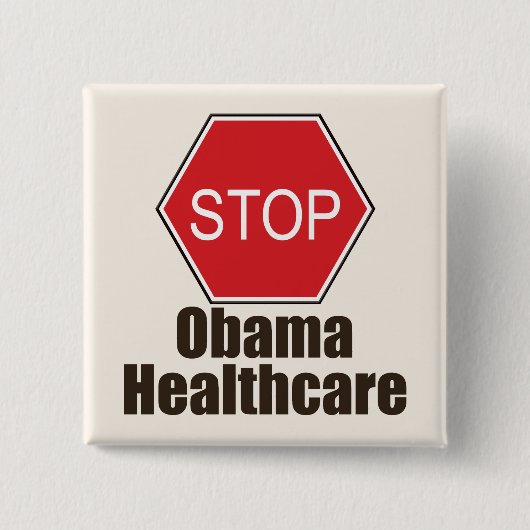 Stop Obama Healthcare Button (Voorkant)