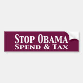 Stop Obama's uitgaven en belastingen Bumpersticker (Voorkant)
