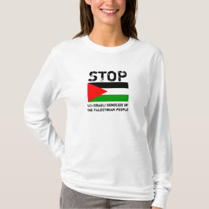 STOP ONS-ISRAËLISCHE GENOCIDE VAN PALESTIJNSE MENS T-SHIRT