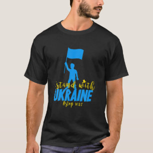Stop oorlog Ik sta achter Oekraïne Flag steunt Oek T-shirt