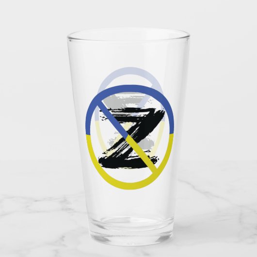 Stop oorlog in het Sierkussen Oekraïne Glas (Voorkant)