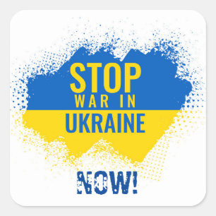 Stop oorlog in Oekraïne nu Vierkante Sticker