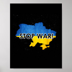 Stop oorlog in Oekraïne _ Steun Oekraïners _ Geen  Poster
