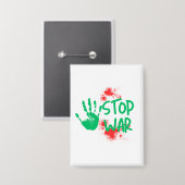 Stop Oorlog – Krachtige Handafdruk Anti-Oorlog Gra Button (Voorkant / Achterkant)