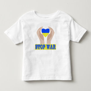 Stop oorlog Oekraïense vlag hart in handen Kinder Shirts