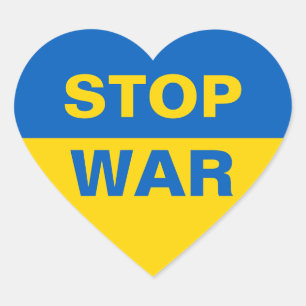 Stop oorlog Oekraïne Hart Sticker