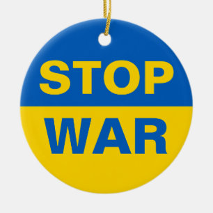 Stop oorlog Oekraïne Keramisch Ornament
