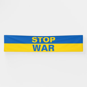 Stop oorlog Oekraïne Oekraïense banner
