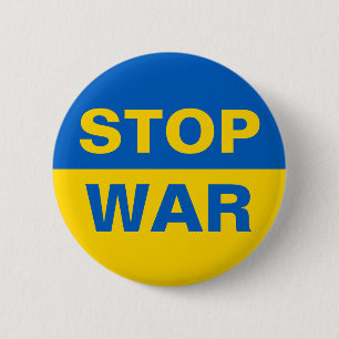 Stop oorlog Oekraïne Ronde Button 5,7 Cm