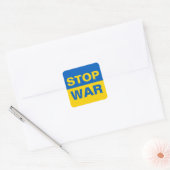 Stop oorlog Oekraïne Vierkante Sticker (Envelop)
