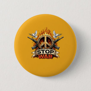 Stop Oorlog Ronde Button 5,7 Cm