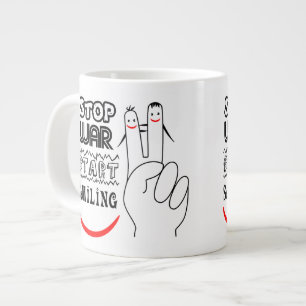 Stop Oorlog Start Glimlachen Extra Grote Beker