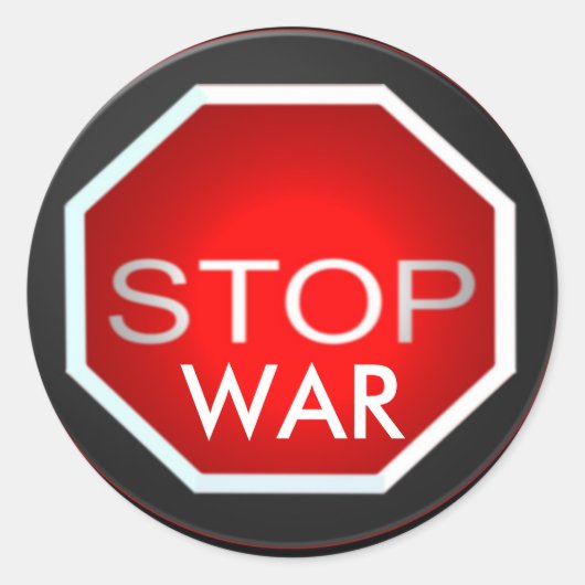 Stop-oorlogselticker Ronde Sticker (Voorkant)