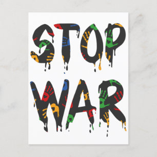 Stop oorlogshandleiding, bid voor Oekraïne Briefkaart