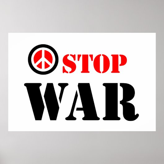Stop oorlogsslogan poster (Voorkant)