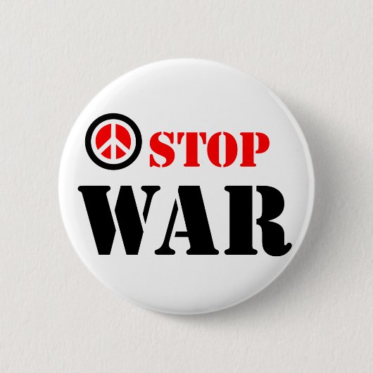 Stop oorlogsslogan ronde button 5,7 cm (Voorkant)