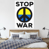 Stop oorlogsvlag Oekraïne Canvas Print (Insitu (Slaapkamer))