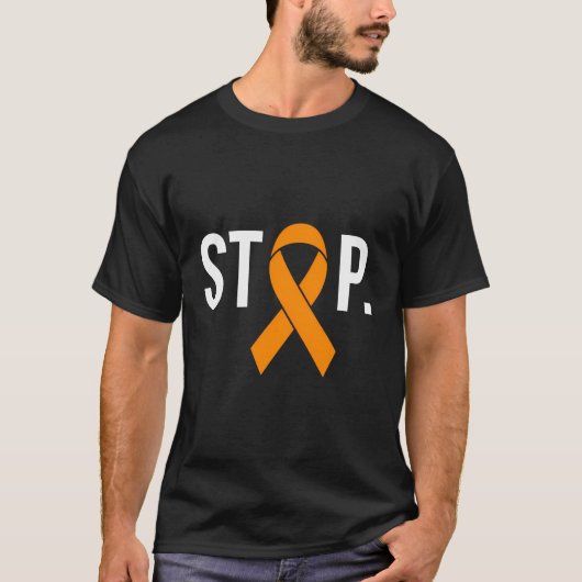 Stop Oranje lint Pistool gewelddadigheid bewustzij T-shirt (Voorkant)