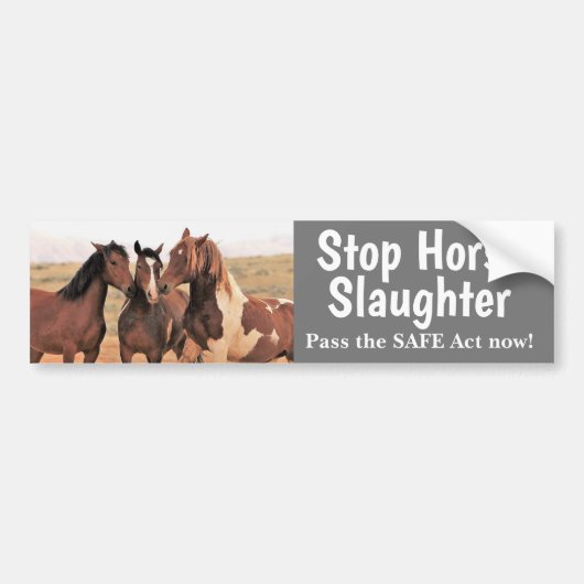 Stop Paardenslacht Bumpersticker (Voorkant)
