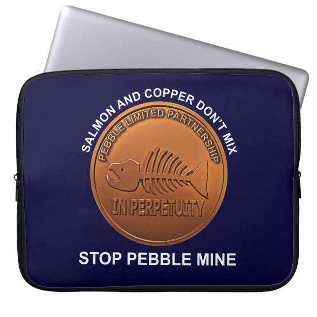 Stop Pebble Mine - Pebble Mine Penny Laptop Sleeve (Voorkant)
