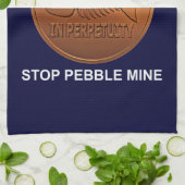 Stop Pebble Mine - Pebble Mine Penny Theedoek (Gevouwen)