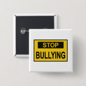 Stop pesten Geel Vierkante Button 5,1 Cm (Voorkant /achterkant)