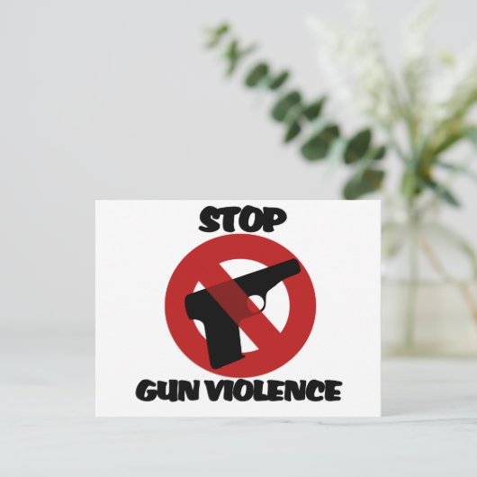 Stop Pistool Geweld Briefkaart (Staand voorkant)