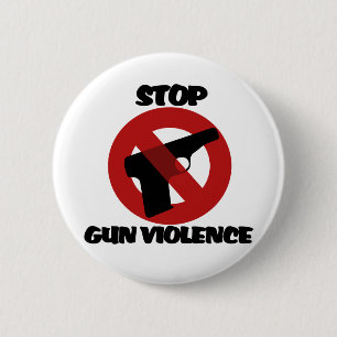 Stop Pistool Geweld Ronde Button 5,7 Cm