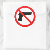 Stop Pistool gewelddadige Sticker (Tas)