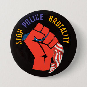 Stop politiegeweld ronde button 7,6 cm