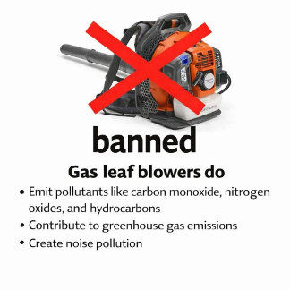 Stop Pollution Red X Leaf Blower Graphic  Vierkante Sticker