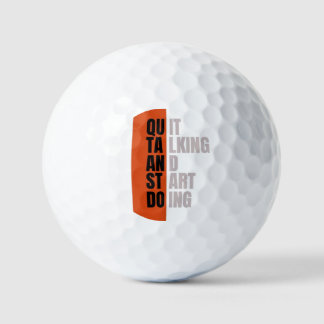 "Stop Praten En Begin Te Doen" Motiverende Quote Golfballen