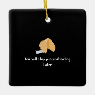 Stop procrastineren keramisch ornament