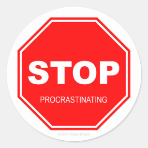 Stop procrastinten - Sticker