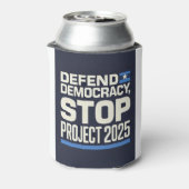 STOP Project 2025 - Defend Democracy - Vote Blue Blikjeskoeler (Blikje Achterkant)