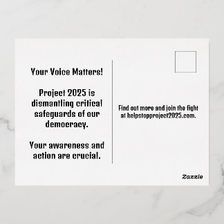 STOP Project 2025 - Defend Democracy - Vote Blue Folie Feestdagen Briefkaart