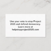 Stop Project 2025 - Défendre le Carte de visite de (Dos)