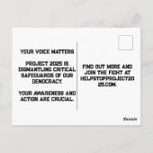 STOP Project 2025 - Democratie verdedigen Briefkaart (Achterkant)