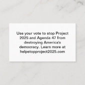 STOP Project 2025 - stemming blauw Visitekaartje (Achterkant)