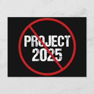 Stop Project 2025 tegen Trump Briefkaart
