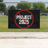 Stop Project 2025 tegen Trump Spandoek (Insitu)